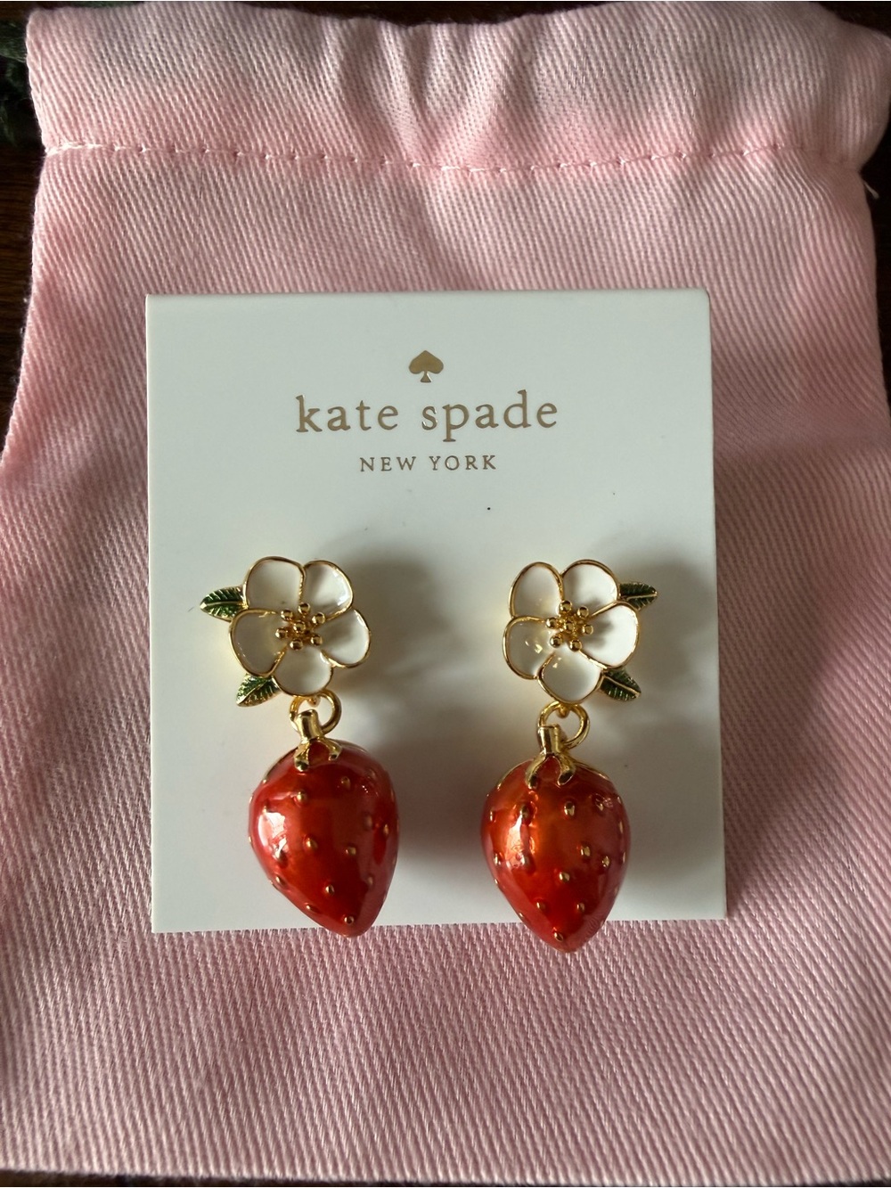 kate spade Picnic Perfect Strawberry Drop Earrings NWOT